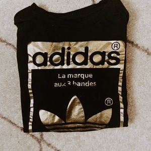 Black and gold adidas top